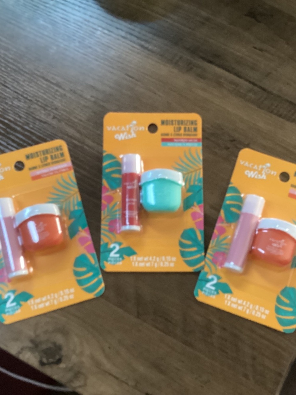 Vacation Wish Moisturizing Lip Balm Bundle 3-Pack NEW